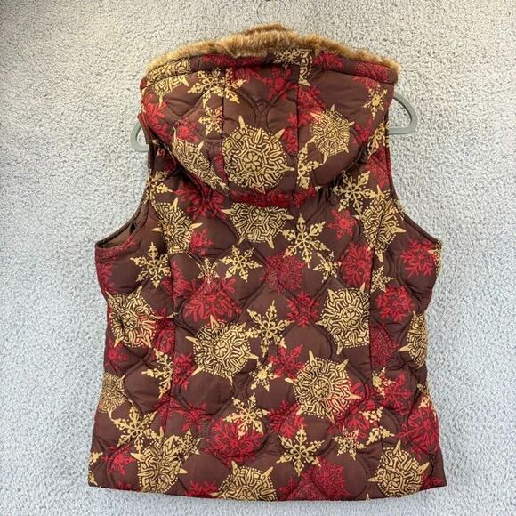 Eddie Bauer Puffer Vest Womens Large Cabin Gorpcore Goose Down Removable Hood - Picture 10 of 12